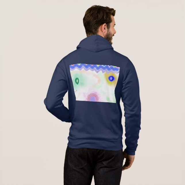Pull À Capuche Doudoune zippée homme Impressionniste Galaxies pas (Dos entier)