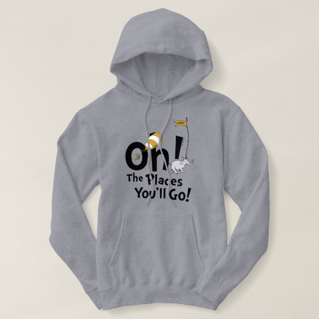 Pull À Capuche Dr Seuss | Oh, les endroits où vous irez ! Retro (Design devant)