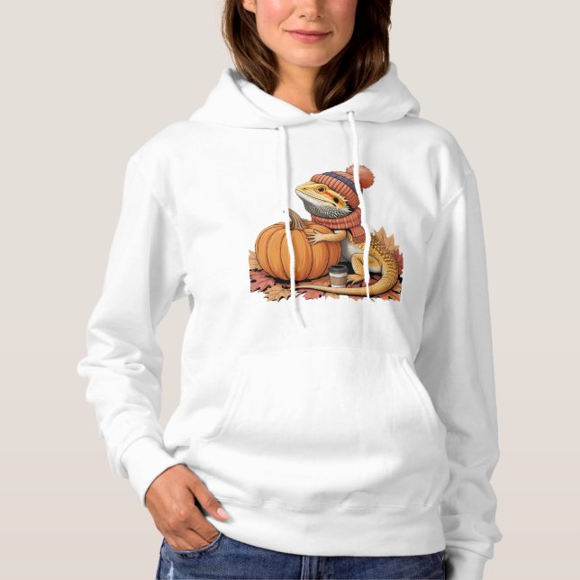 Pull À Capuche Dragon à tête tombée avec art Citrouille (Devant)