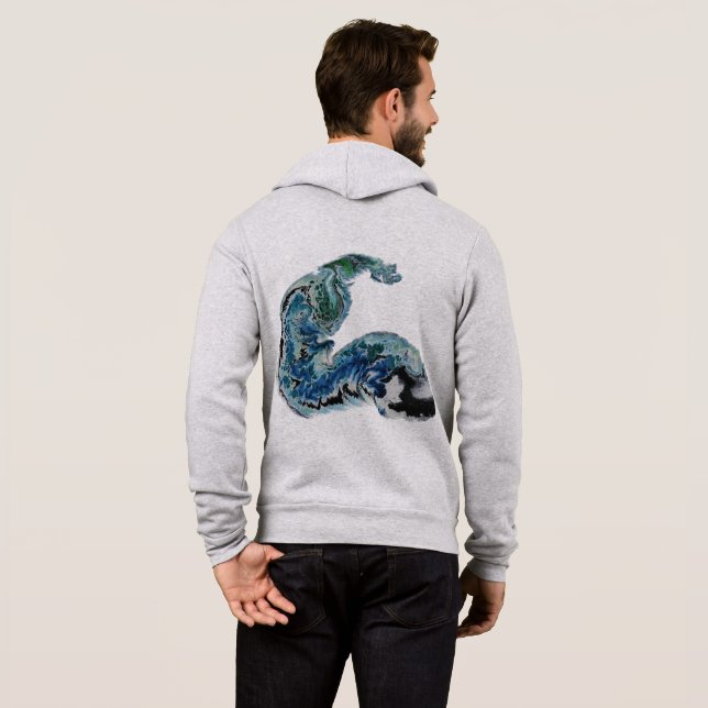 Pull À Capuche Dragon in the Waves – Abstract Ocean Energy (Dos entier)