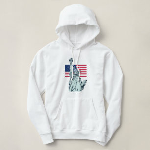 Pull À Capuche Drapeau américain avec Lady Liberty Sweatshirt
