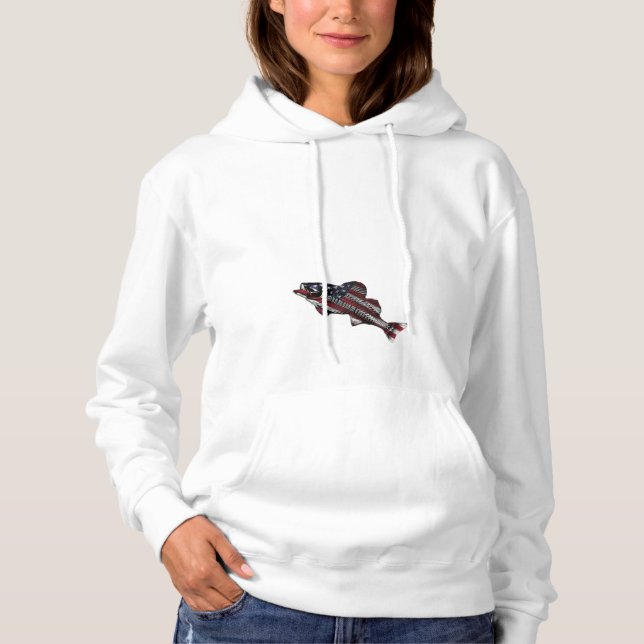 Pull À Capuche Drapeau américain avec pêche 🎣 T-shirt (Devant)