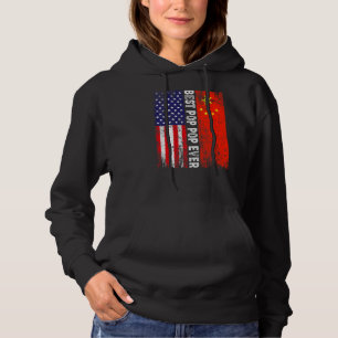 Pull À Capuche Drapeau américain et drapeau de la Chine meilleur
