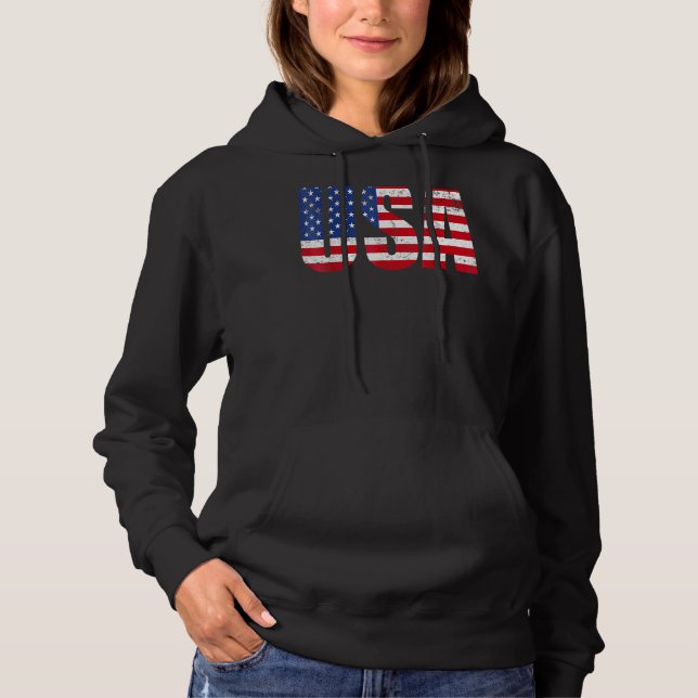 Pull À Capuche Drapeau Américain Patriotique Pour Hommes Femmes E (Devant)