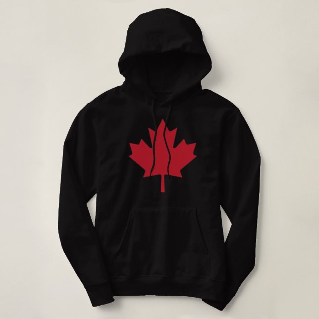Pull À Capuche Drapeau canadien Hommes Enfants Rouge Feuille d'ér (Design devant)