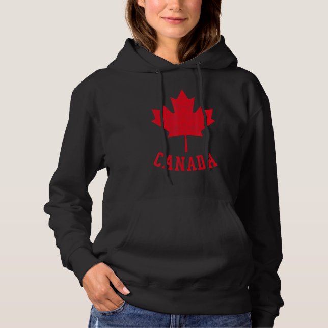 Pull À Capuche Drapeau canadien Indépendance Feuille d'érable Hom (Devant)