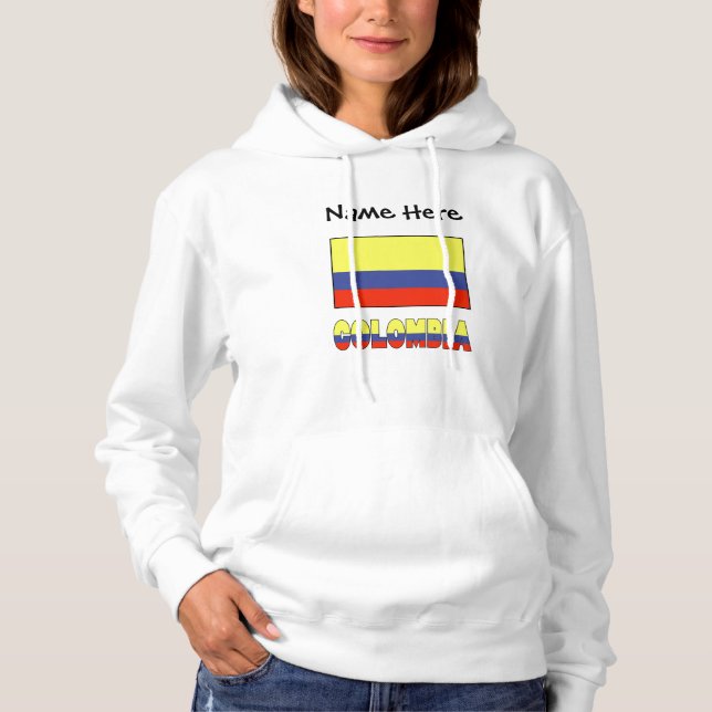 Pull À Capuche Drapeau colombien Colombie Personnalisation noire  (Devant)