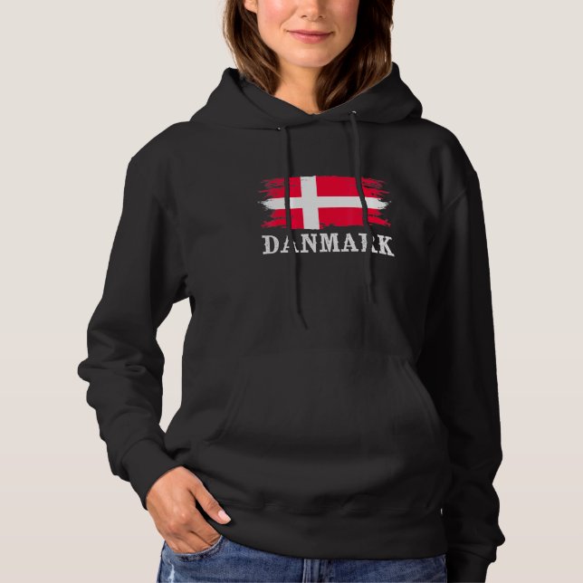 Pull À Capuche Drapeau Danmark vintage J'aime Danmark (Devant)
