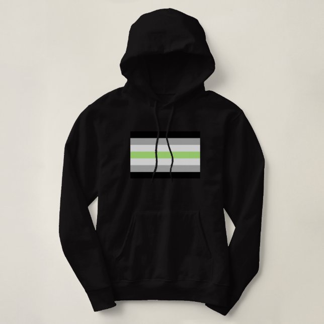 Pull À Capuche Drapeau de fierté agender (Design devant)