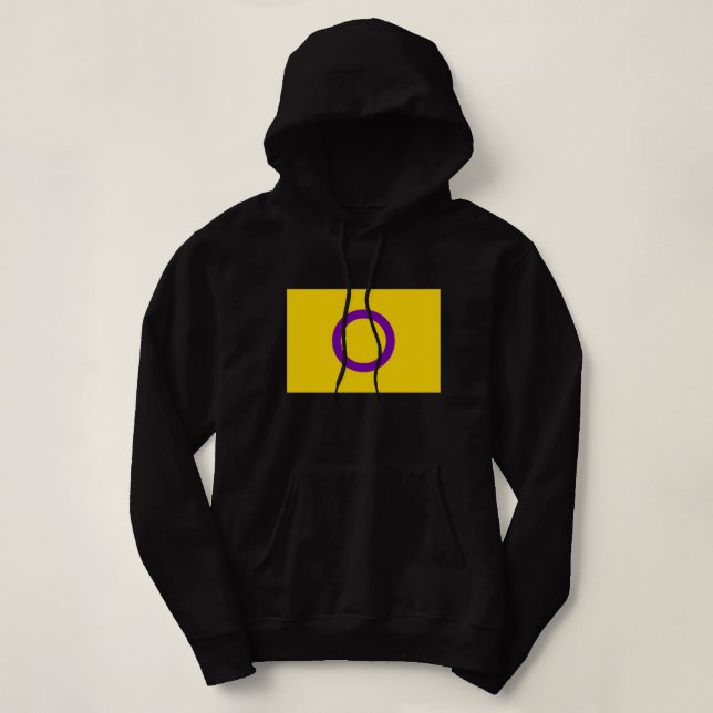 Pull À Capuche Drapeau de fierté intersexe (Design devant)