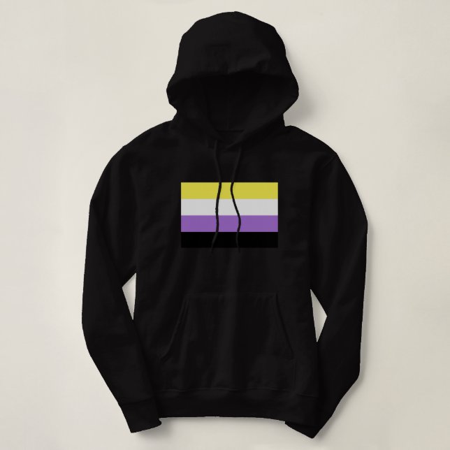 Pull À Capuche Drapeau de fierté non binaire (Design devant)