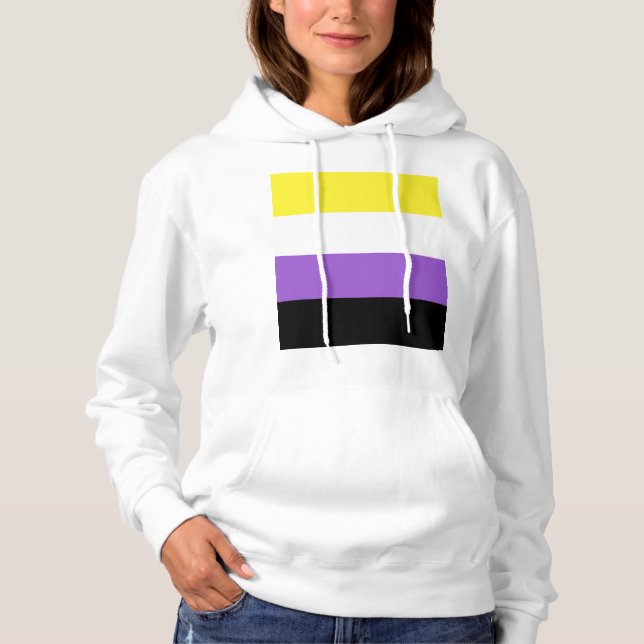 Pull À Capuche Drapeau de fierté non binaire (Devant)