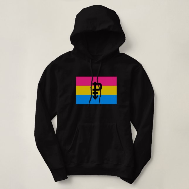 Pull À Capuche Drapeau de fierté pansexuelle (Design devant)