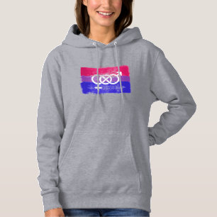 Pull À Capuche Drapeau de la fierté du symbole bisexuel peint
