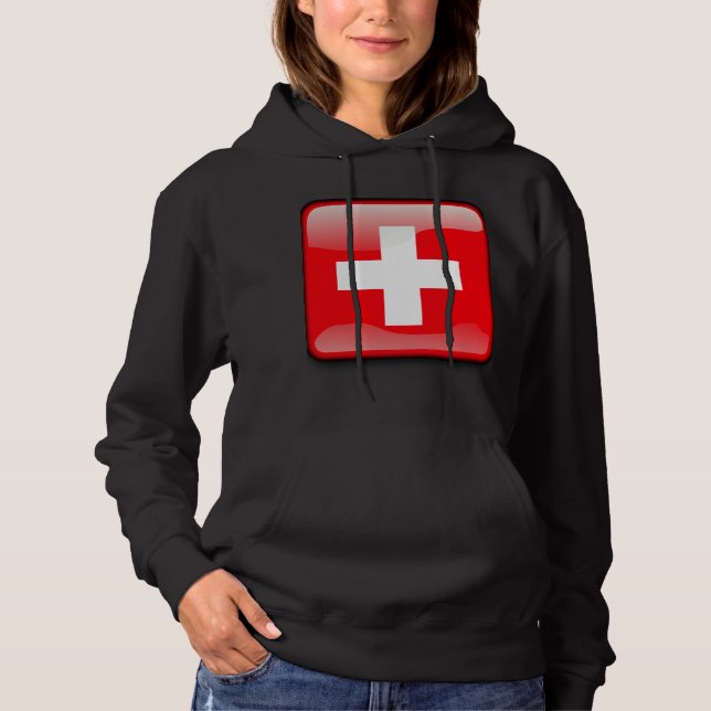 Pull À Capuche Drapeau de la Suisse (Devant)