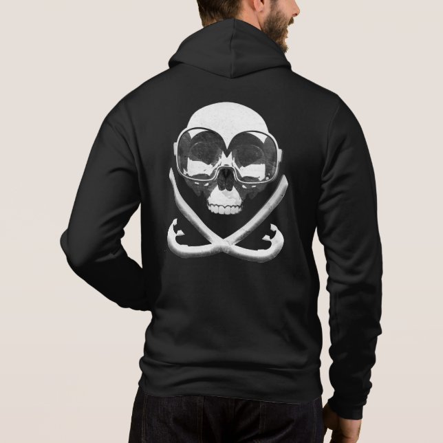 Pull À Capuche Drapeau de plongée avec tuba et plongée avec pirat (Dos)