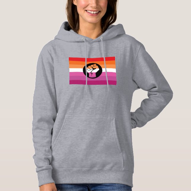 Pull À Capuche Drapeau de protestation lesbienne (Devant)