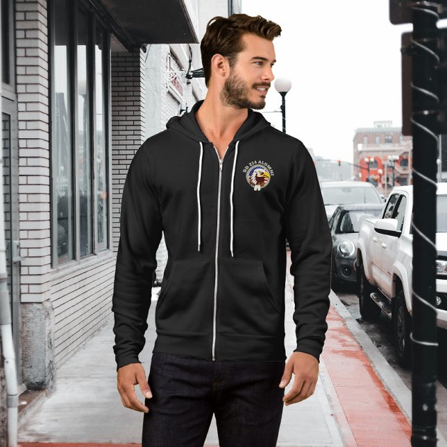 Pull À Capuche Drapeau Eagle Emblem USA | DD 214 Alumni Black (Créateur téléchargé)