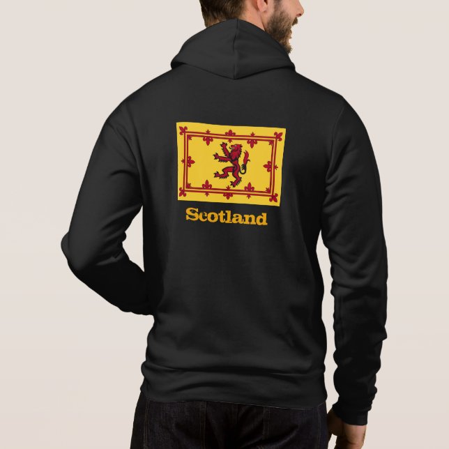 Pull À Capuche Drapeau écossais patriotique & Lion rampant, Écoss (Dos)