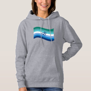 Pull À Capuche Drapeau gay masculin azur ondoyant de fierté d'amo