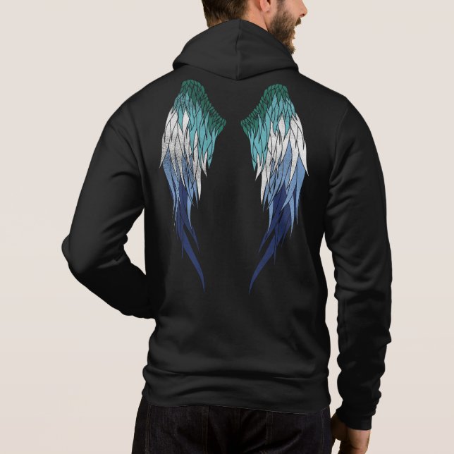 Pull À Capuche Drapeau Hommes Gay - Halo - Ailes (Dos)