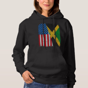 Pull À Capuche Drapeau jamaïcain Américain Demi USA Jamaïque Raci