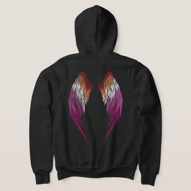 Pull À Capuche Drapeau lesbien - Halo - Ailes (Couchage Retour)