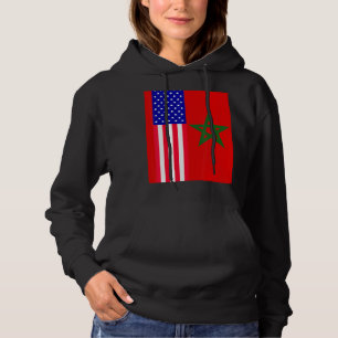 Pull À Capuche Drapeau Marocain Américain Maroc Soccer Supp