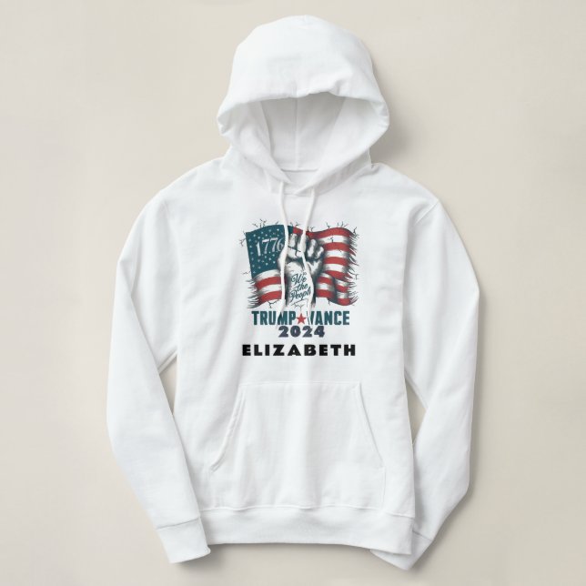 Pull À Capuche Drapeau patriotique américain Trump Vance | Person (Design devant)