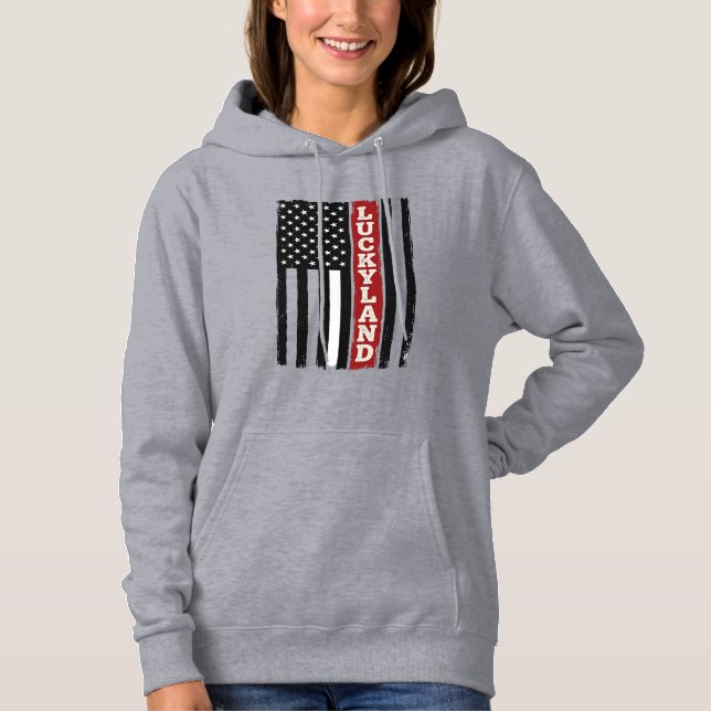 Pull À Capuche Drapeau Patriotique Vertical Luckyland Vintage (Devant)