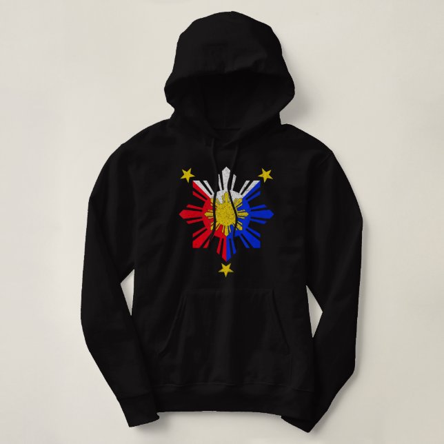 Pull À Capuche Drapeau philippin philippin Pinoy Sun.png (Design devant)