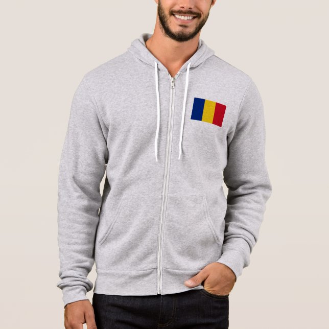Pull À Capuche Drapeau România - Roumanie (Devant)