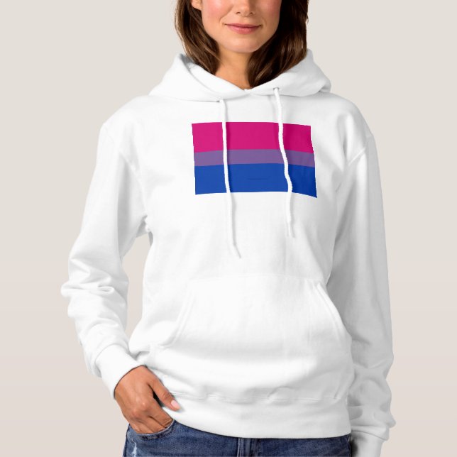 Pull À Capuche Drapeau SlipperyJoe's Bisexual Pride lavande-rose (Devant)