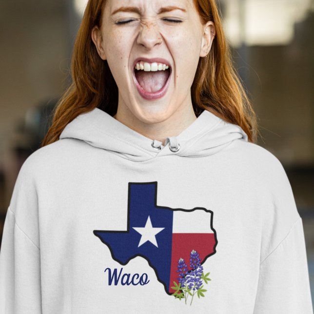 Pull À Capuche Drapeau Texas avec Fleur d'État Bluebonnet personn (Créateur téléchargé)