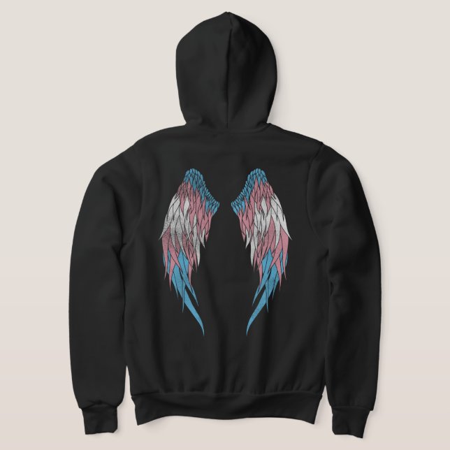 Pull À Capuche Drapeau Transgenre - Halo - Ailes (Couchage Retour)