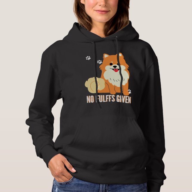 Pull À Capuche Drôle Chien Poméranien Aucun Fluffs Donné Fabriqué (Devant)