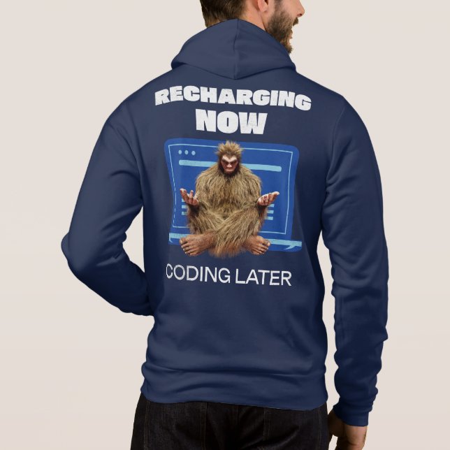 Pull À Capuche Drôle de Bigfoot Programmeur Rechargeant le Codage (Dos)
