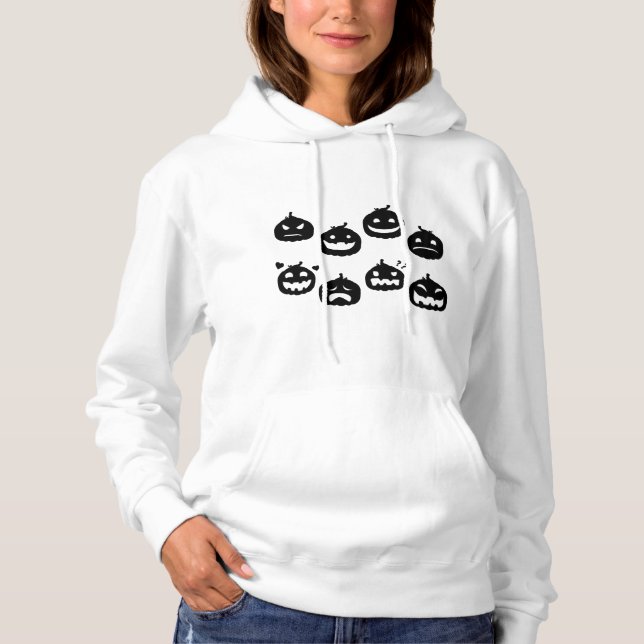 Pull À Capuche Drôle Halloween Citrouille Halloween fête Hallowee (Devant)
