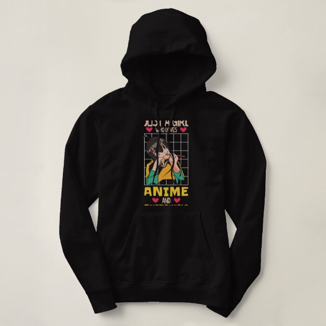 Pull À Capuche Drôle manga dessin animé pour dessiner filles 1 (Design devant)