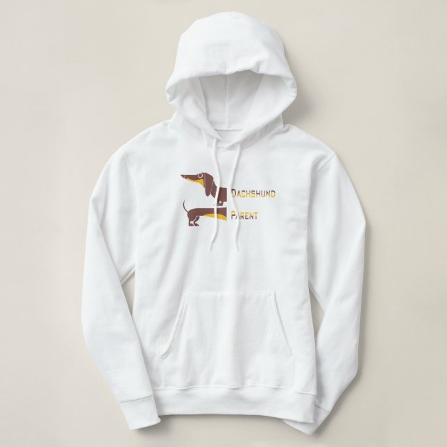 Pull À Capuche Drôle mignon dachshund pour parent chien long (Design devant)