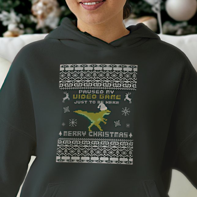 Pull À Capuche Drôle script moderne Dinosaur hiver Joyeux Noël (Créateur téléchargé)