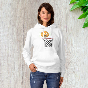 Pull À Capuche Drôle souriant Basketball visage Dunking