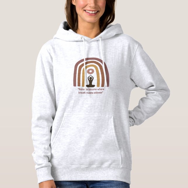 Pull À Capuche Earth-Toned Mindfulness Rainbow Yoga Design (Devant)