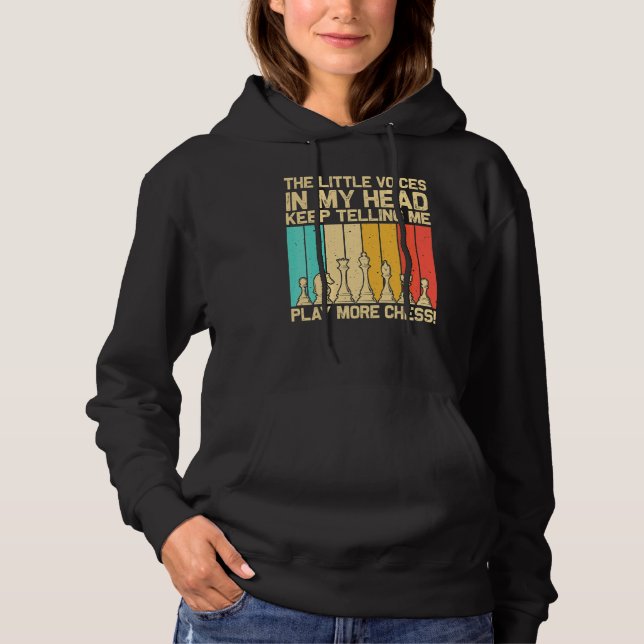 Pull À Capuche Échecs cool pour homme femme pièce joueur d'échecs (Devant)
