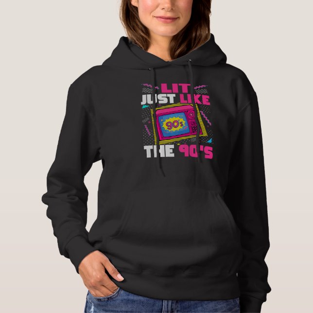 Pull À Capuche Éclairage Tout Comme Les années 90 Tv 90s esthétiq (Devant)