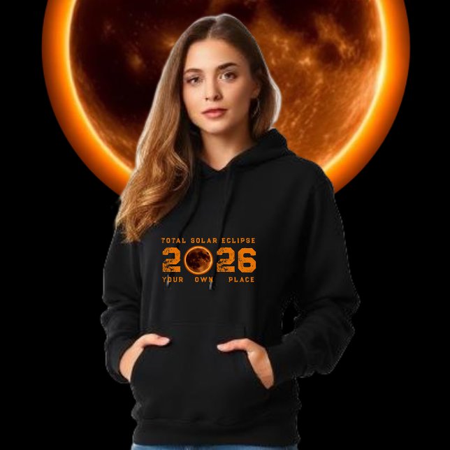Pull À Capuche Éclipse solaire totale 2026 (Total Solar Eclipse 2026 Hoodie women)