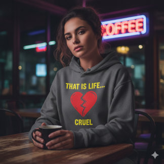 Pull À Capuche Edgy Y2K Broken Heart Hoodie - That Is Life Cruel 