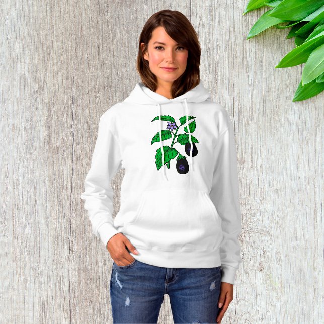 Pull À Capuche Eggplant Womens Hoodie (Créateur téléchargé)