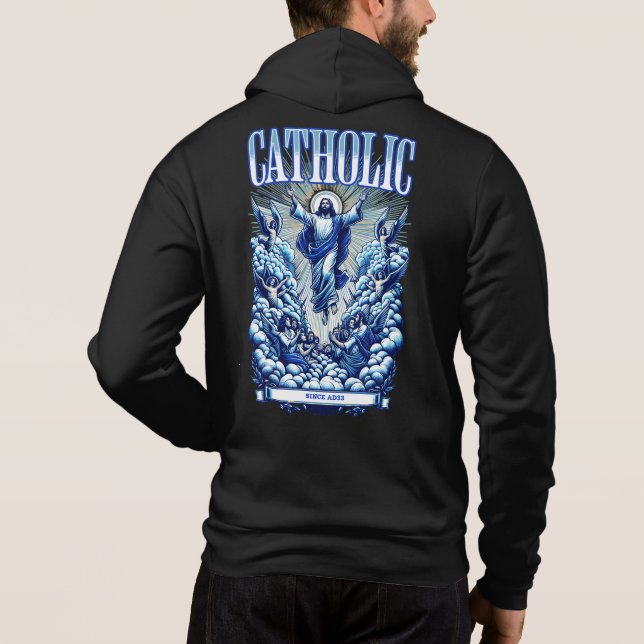 Pull À Capuche Église Catholique Romaine depuis AD33 Jésus Christ (Dos)