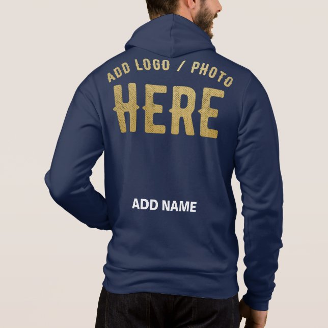PULL À CAPUCHE ÉLÉGANT BLEU NAVY MODERNE MARQUE VERIFIEE (Dos)
